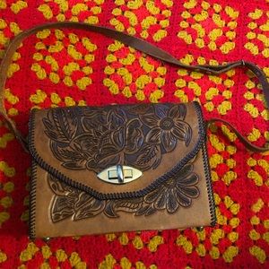 Vintage 1970’s tooled leather purse